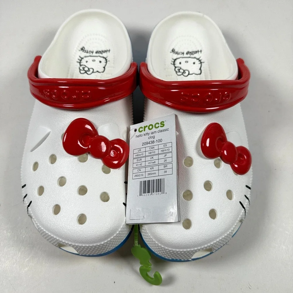 Crocs Adult Hello Kitty I AM Classic Clogs Womens 10 209438-100 NEW
